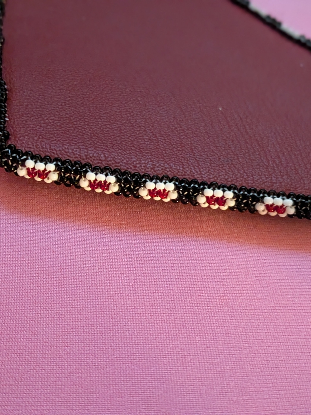 Beaded Cardinal / Superman Patch in Red, White, Black - Picture 4 of 4